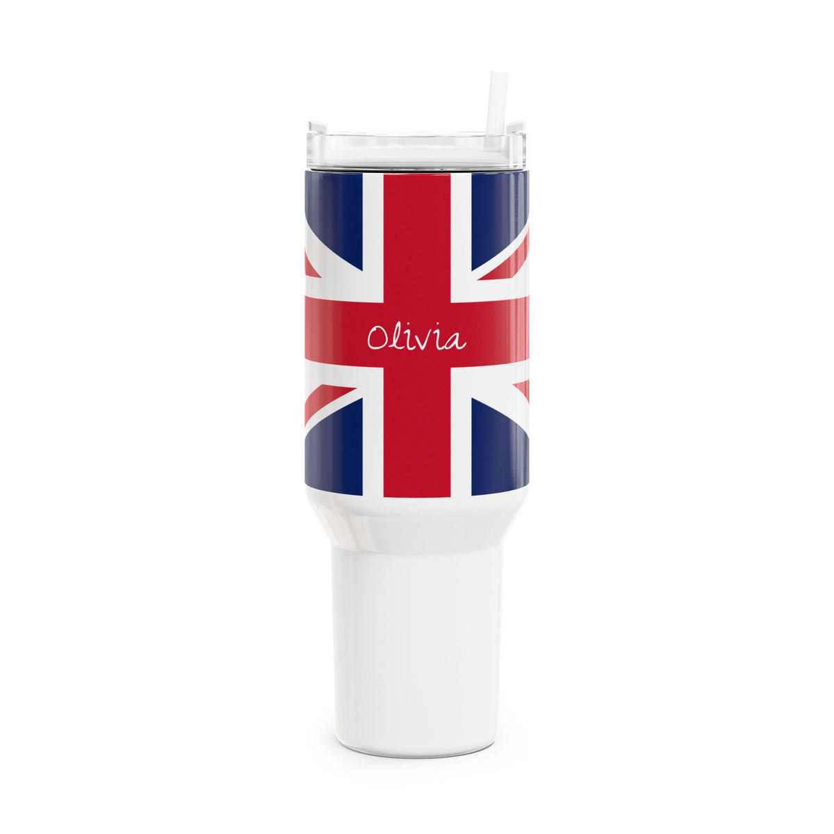 Union Jack Flag Personalized Tumbler, 40oz | Custom Name Travel Mug - Proud & Loyal