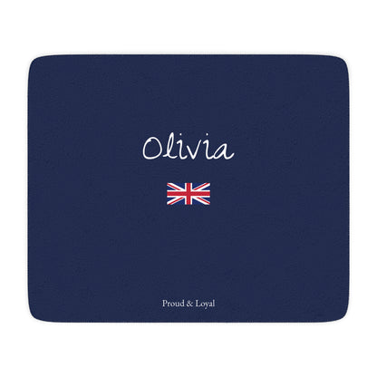 United Kingdom Britain Sherpa Fleece Blanket, Premium Dual Heritage Repeating Flag Couch Throw, Luxury Warm Blanket, Personalized Gift Idea - Proud & Loyal
