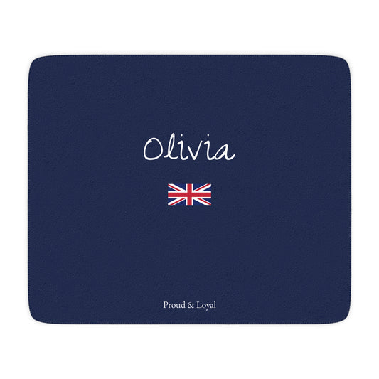 United Kingdom Britain Sherpa Fleece Blanket, Premium Dual Heritage Repeating Flag Couch Throw, Luxury Warm Blanket, Personalized Gift Idea - Proud & Loyal
