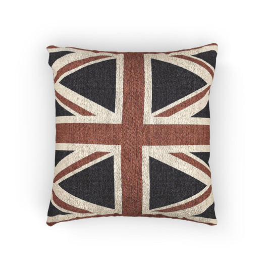 United Kingdom Flag Distressed Union Jack Woven Pillow | British Flag Decorative Pillow - Proud & Loyal