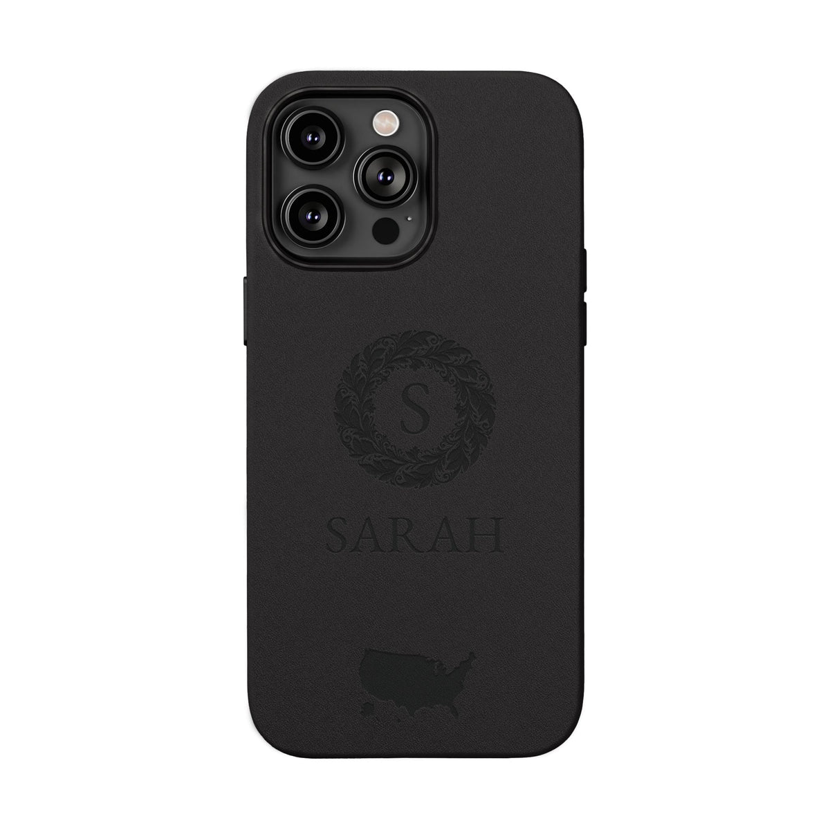 USA Vegan Leather iPhone Case, Custom American Monogram Cover, Personalized Name Initials iPhone 16 15 14 13 Pro Max Plus, Patriotic Gift - Proud & Loyal