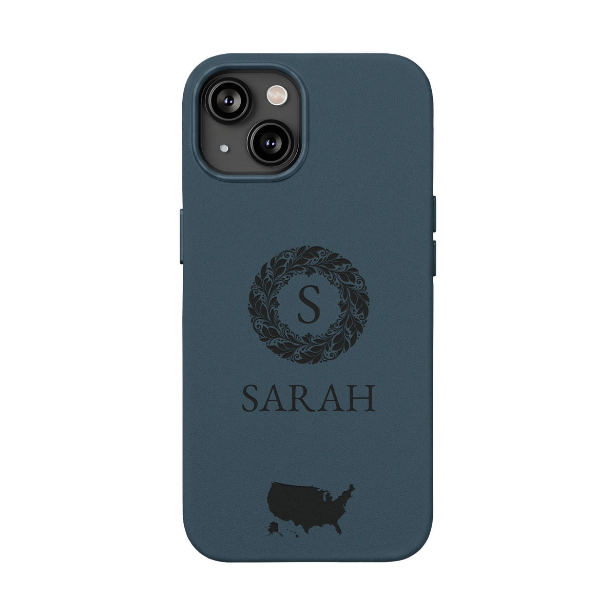 USA Vegan Leather iPhone Case, Custom American Monogram Cover, Personalized Name Initials iPhone 16 15 14 13 Pro Max Plus, Patriotic Gift - Proud & Loyal