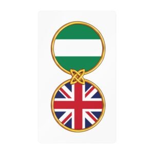UK Nigeria Flag Decal Pair | Nigerian British Heritage Vinyl Sticker, Dual Britian Nigeria Laptop & Water Bottle Sticker Expat Study Abroad
